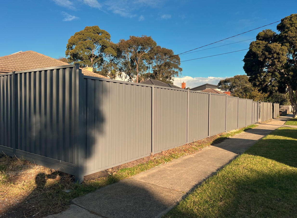 Colorbond fence installed in Basalt colour, installed in 2 days.